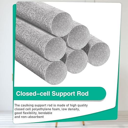 Tondiamo Caulk Saver Foam Backer Rod Gap Filler Concrete Rope Caulk Gray Sealant Backing Rod for Fence Wall Gap Floor Window Door Windproof Home Repairing(5/8 Inch x 30 Ft)