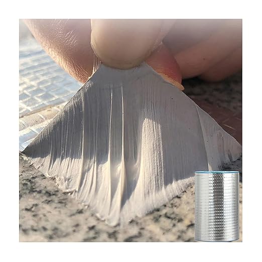 Butyl Tape Waterproof Tape, Aluminum Foil Butyl Seal Tape for Leakage, Butyl Rubber Tape for Reapring for Boat, Pipe Sealing, Roof Crack, RV, Awning, Window Sealing - 6"W x 16'L