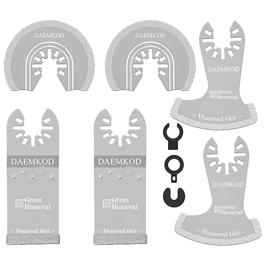 6 Pack Diamond Oscillating Blade, 3 Types Professional Oscillating Blade Sharpener for Cleaning Mortar, Grout Removal Blade for Oscillating Tool, Fit Milwaukee Dewalt Bosch Worx Ryobi