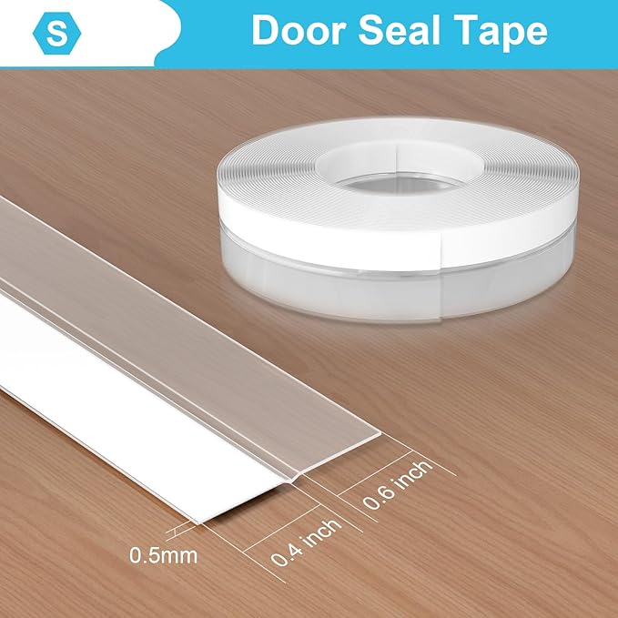 Weather Stripping Door Seal, 40 Feet Gap Seal for Frame and Gaps Draft Stopper,Glass Shower Door Sweep Tape (Width 1 in)