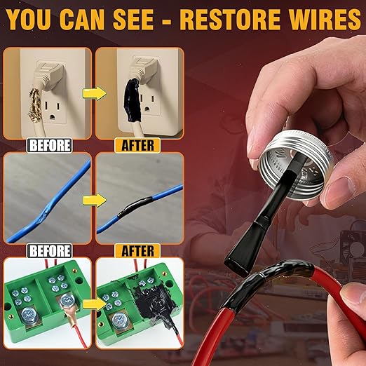 Liquid Electrical Tape – Black Liquid Wire Insulation, Waterproof & Heat Resistant Coating for Cable Repair and Electrical Sealing, Ideal for Home Flexible Wire Equipment Repair, Automotive