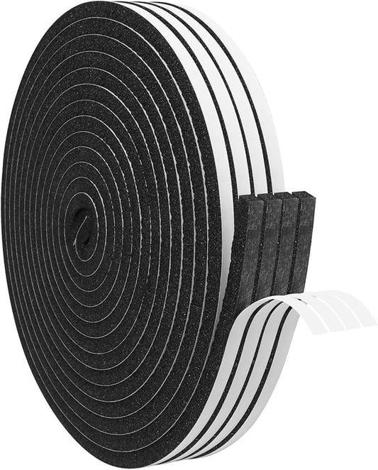DGSL Foam Insulation Tape, 1/4In x 1/4In x 131FtWeather Stripping Door Seal Strip for Doors and Windows,Sliding Door,Sound Proof Soundproofing Door Seal,Weatherstrip,Air Conditioning Seal Strip