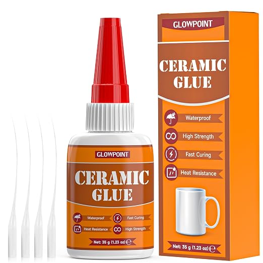 Ceramic Glue, 35g Ultra Strong Super Glue for Ceramic, Porcelain, Pottery & China Repair – Waterproof, Heat-Resistant, Safe Adhesive for Mugs, Dishes, Tiles & Crafts