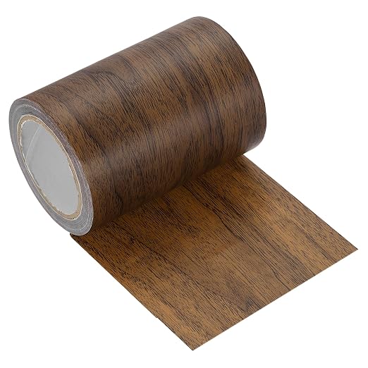 uxcell Wood Grain Repair Tape, 3.1" x 15ft Self Adhesive Wood Grain Colored Duct Tape Waterproof Repair Patch for Furniture Floor Scratch Fix, Baseboards, DIY Decor, Dark Pine