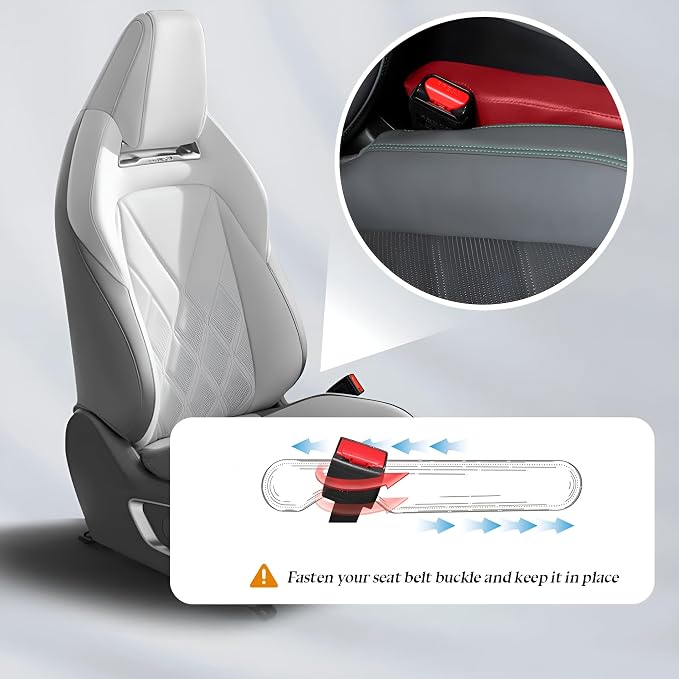 Car Seat Gap Filler, 2PCS Soft Foam Leather Vehicle Seat Crevice Blocker Stop Things from Dropping, Automotive No Drop Plug Guard Gap Stopper, Universal for Truck SUV RV (Red)