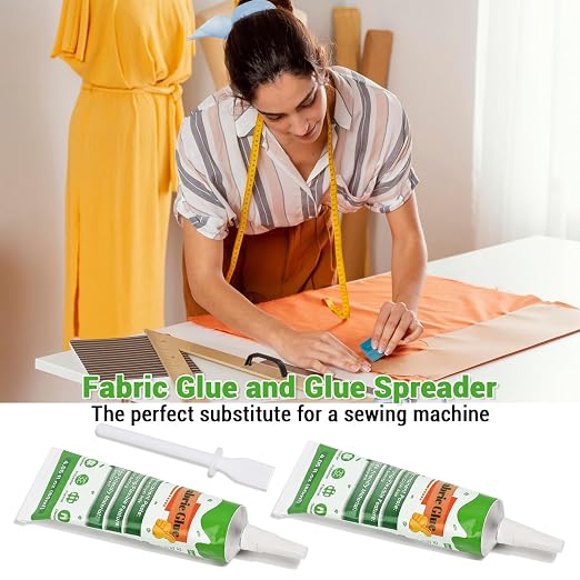 2 X 80 ML Fabric Glue for Clothing, Clear Fabric Glue for Clothing Permanent Washable, Liquid Fusion Glue Adhesive for Leather, Patches, All Fabrics