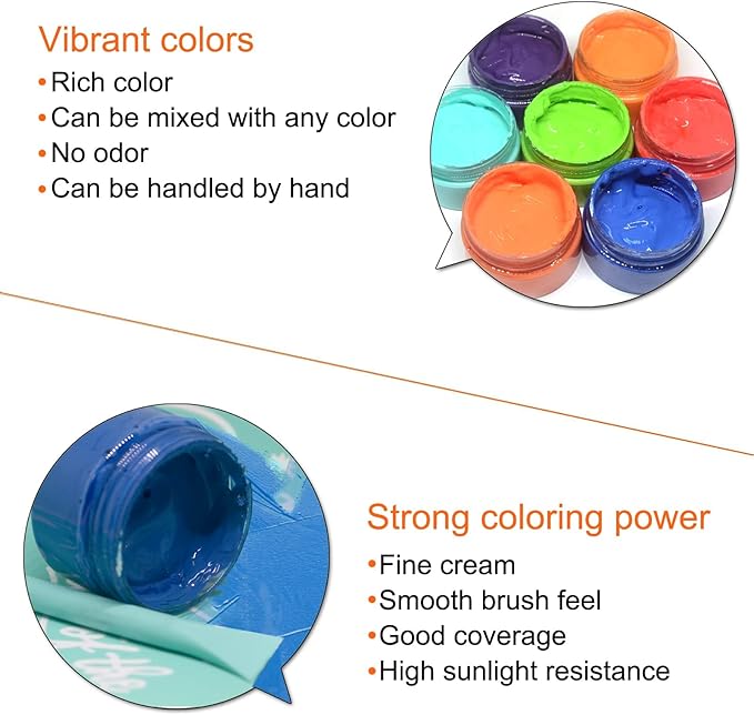 6-Color Chalk Paste Set with 3 Silicone Squeegees ， Silk Screen Paint Kit ， Chalk Finish DIY Craft Paint for Wood, Fabric, Furniture & Home Decor Signs