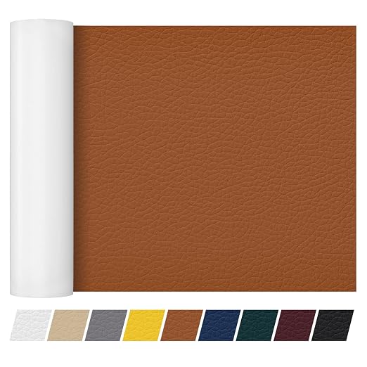 Leather Repair Patch Tape 16×55 inch Furniture Leather Strong Self Adhesive Tape for Sofas Couch Car Seats Cabinets Bags Anti Scratch Patches First Aid Patch Fixing Leather Light Brown