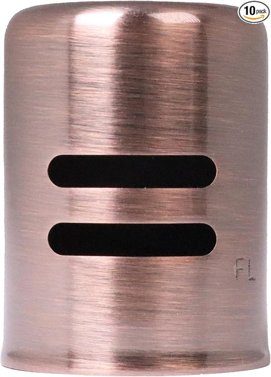 Westbrass D201-10-11 1-5/8" x 2-1/4" Solid Brass Air Gap Cap Only, Non-Skirted, Antique Copper (10-Pack)