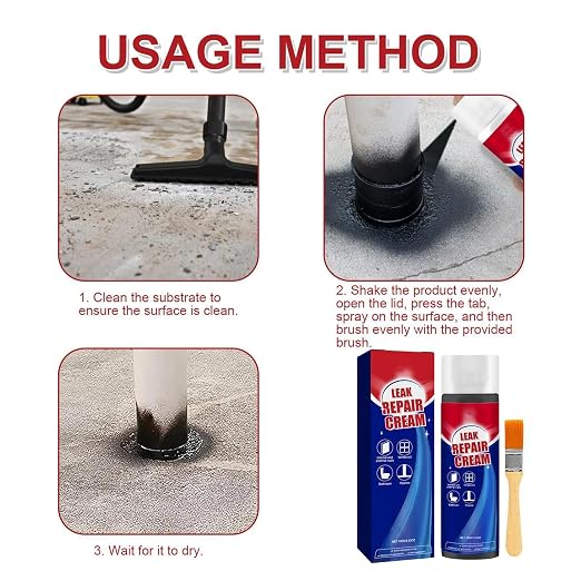 2PCS Leak Repair Waterproof Sealant Cream | 100mL X 2 Sealant Coating Quick Dry | Leak Repair Cream for Pipes Roofs
