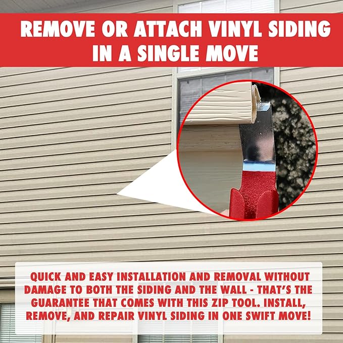 TonGass (2-Pack, 7 Inches) Vinyl Siding Removal Tool with Extra Long Handle, Steel Blade Vinyl Installation and Removal Tool, The Ultimate Vinyls Zip Tools, Avoid Damaging Vinyls Siding Tools