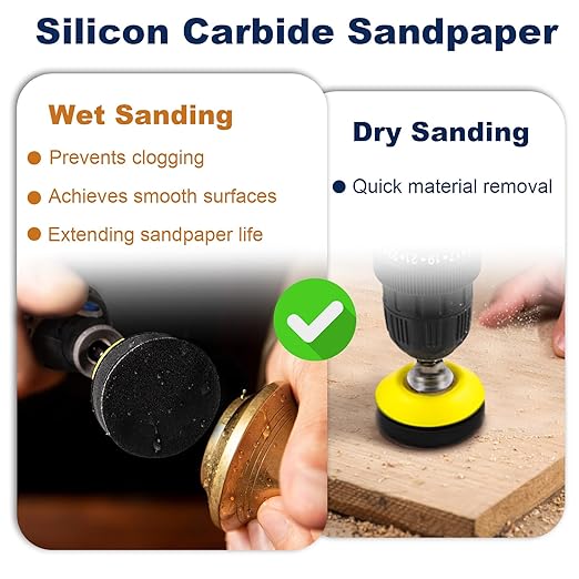 199 Pieces 2 Inch Sanding Disc, GOH DODD Hook and Loop Sanding Pads 60 to 10000 Grit Drill Sanding Attachment Wet Dry Sandpaper with 1/4” 1/8" Shank, Backing Pad, Polishing Pads and Interface Pad