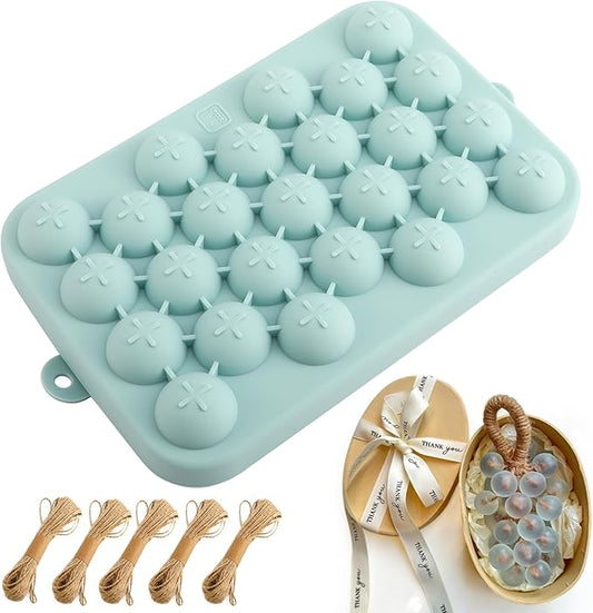 Grape Soap Molds for Soap Making, 3D Silicone Fruit Mold for Homemade Soap, Decorative Grape Shape Mold for DIY Soap Making Kit, Professional Soap Making Supplies for Adults and Crafters, Blue