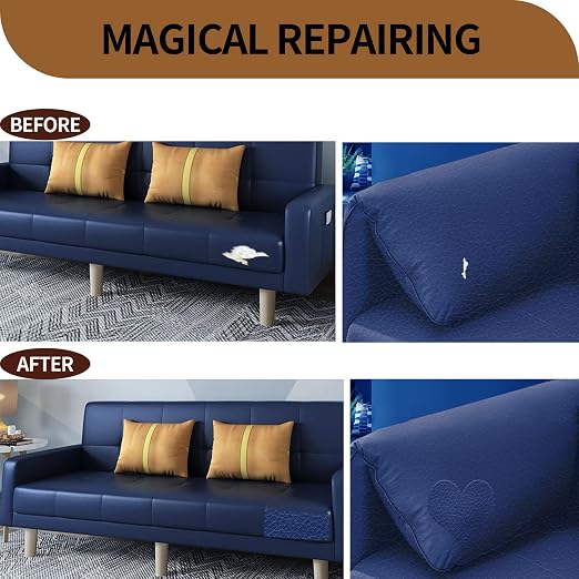 Oversized Leather Repair Tape, Adhesive Repair for Leather,17.7 x 78.8inches, for Sofas, car Seats, Furniture, Bags, Jackets, Armchair Tear Repair Patches (Royal Blue)