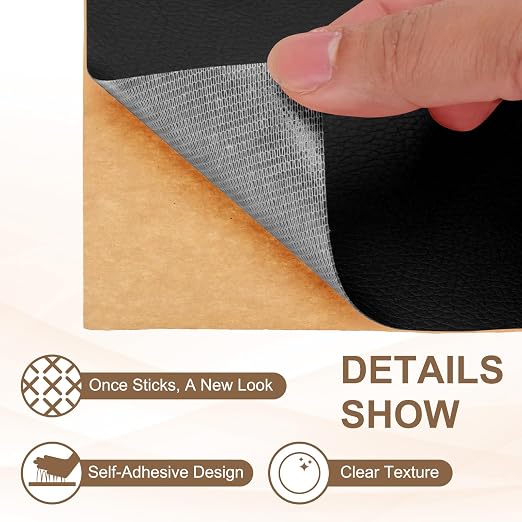 PATIKIL Leather Repair Patch, 2 Pack 10 x 24 Inch Self-Adhesive Vinyl Patch Furniture Tape Repair Kit for Sofas Couches Stools Chairs Cabinets Bags, Black