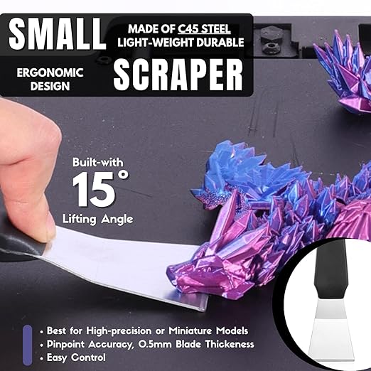 High-Quality 3D Printer Tool Removal Scraper Kit, 3 Types of Sharpened Blades and Sizes, 3D Printer Scrapers for Fast Separation Large Medium Small Models, Great 3D Printer Accessories Gifts