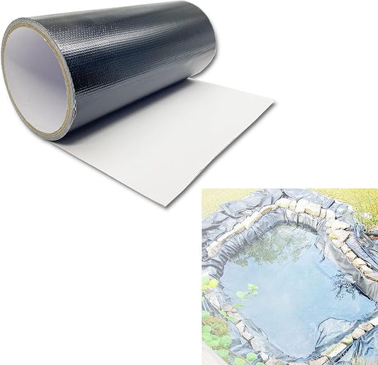 7.5 x 118 Inches Pond Liner Repair Tape Self-Adhesive Liner Repair Patch Kit Pond Liner Seam for HDPE/EPDM Garden Pond Patch Cover Repair