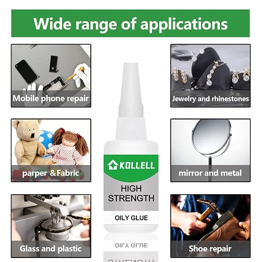 High Strength Oily Glue,Universal Super Glue,Welding High-Strength Oily Glue, Used for Quick Repair of Metal, Plastic, Wood, Glass, Jade and So On(50g/pcs) (3PCS)