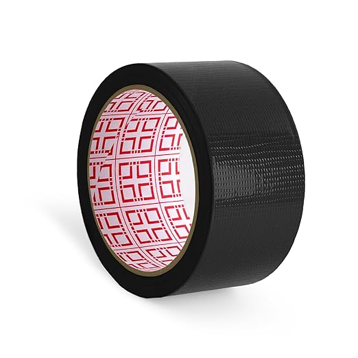 Black Duct Tape Heavy Duty Waterproof,2 Inch x 22 Yard Strong Industrial Strength,Strong Adhesive Sticky, No Residue, Easy Tear by Hand for Indoor & Outdoor Repairs,1 Roll