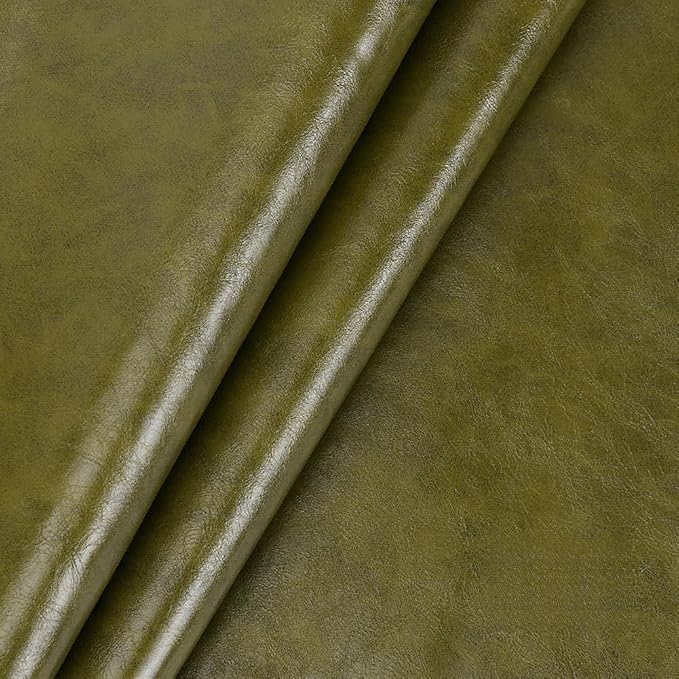 Leather Repair Patch Tape Kit,Self Adhesive Leather Repair Patch,Vinyl Repair Kit for Couches Boat Seats Furniture Cars Sofa Office Chair (Olive Green,7.87"×54.33")