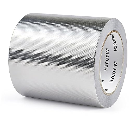 Silver Aluminum Foil Tape 6in x 66ft High Temperature Adhesive Muffler Tape Heat Shield Blocking Tape for HVAC/Air Conditioning Pipe/Car Exhaust Pipe
