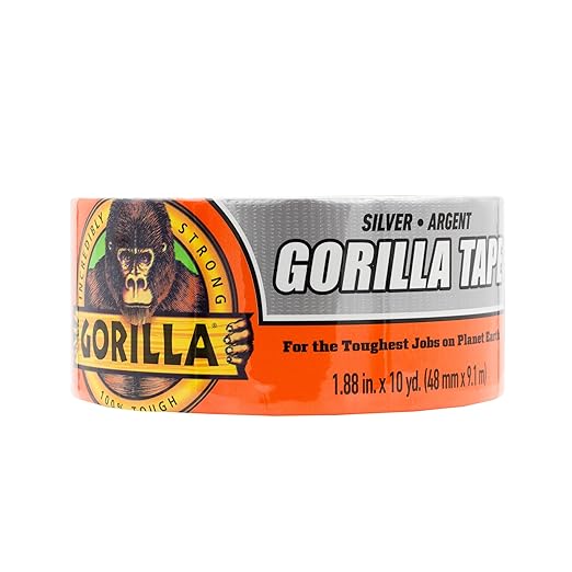 Gorilla Tape,1.88 in x 10 yd,Silver - Duct,Utility,Triple Layer Strength,Indoor & Outdoor,Weather Resistant Shell,(Pack of 6)