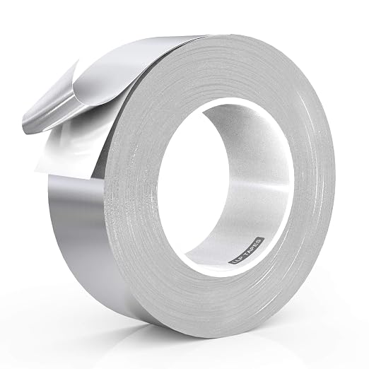 LLPT Aluminum Foil Tape 2 Inches x 55 Yards 3.94 Mil | Industrial Grade, Extra Thick, Strong Adhesive, No Residue, Weather Resistant for HVAC Sealing Hot Cold Air Pipe Metal Repair