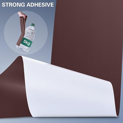 Self Adhesive Leather Repair Patch Kit, 31.4 in x 16 in Large Vinyl Leather Repair Tape for Furniture, Car Seat, Couch, Sofa, Chair Smooth Darkbrown