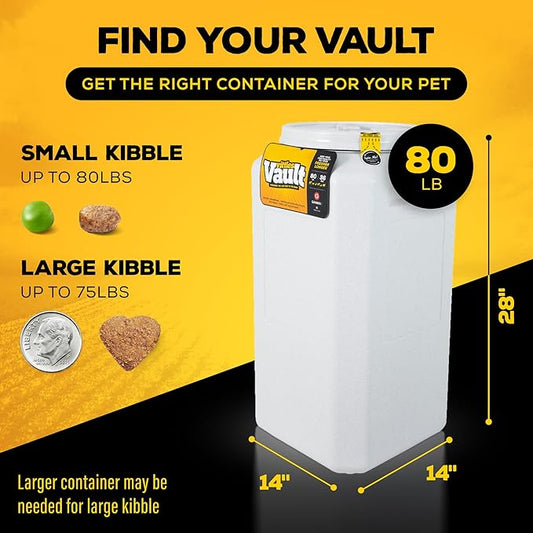 Gamma2 Vittles Vault Pet Food Storage Containers - Sealed Dog and Cat Food Storage Container, Fits up to 80lbs, Made in the USA - [14" L x 28" H]
