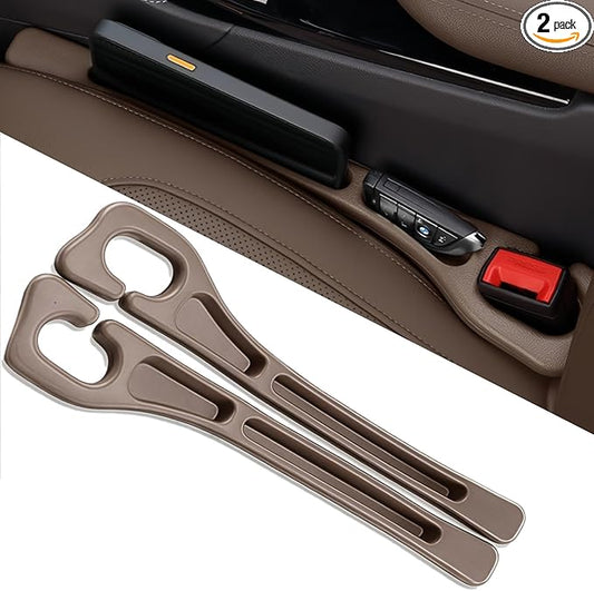 Car Seat Gap Filler, 2-Pack No Drop Seat Guard Universal Fit Car Seat Gap Plug Anti-Drop with Storage, Fill The Gap Between Seat and Console, Auto Accessories for SUV Truck Sedan