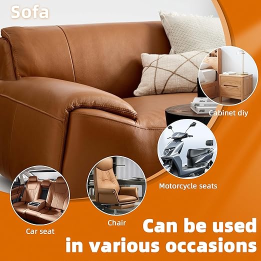 BSZHTECH Leather Repair Tape, Self-Adhesive Leather Repair Patch for Couch Furniture Sofas Car Seats, Advanced PU Vinyl Leather Repair Kit(Dark Kahki,2Pcs 8.2X11 inch)