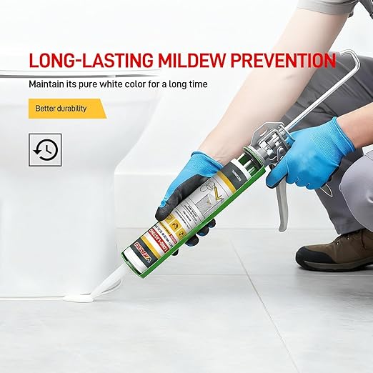 VGS 798 Professional Silicone Sealant Caulk, 10.15 oz Cartridge, 1 Pack – Waterproof Silicone Sealant for Kitchen and Bathroom, Shrink Resistant, Crack Resistant