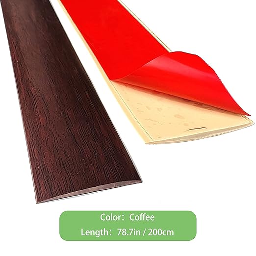 Floor Transition Strip Self-Adhesive Cover Strips Threshold Repair Floor Gap Vinyl Flooring Transitions Laminate Floor Flat Divider Strip Minimalism Oak Wood Grain Design 6.6FT (4cm, Coffee Cherry)