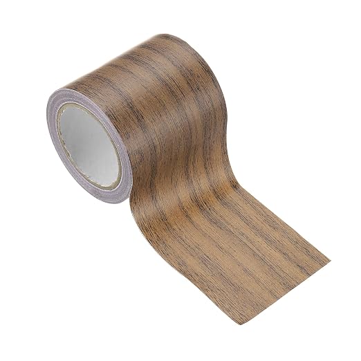 PATIKIL Wood Grain Tape 2.2" x 15 Ft, Self-Adhesive Wood Texture Repair Tape Realistic Wood Effect Contact Paper Patch for Furniture Cabinets Floor Walls Home Decoration, Dark Brown Oak