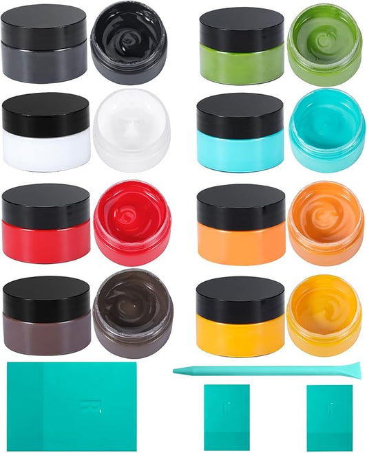 8PCS Chalk Paste with 4 Mini Squeegees, Screen Printing Ink, Chalk Paint for Stencils, Self-Adhesive Screen Stencil Paste Starter Kit, Chalkboard Paint for Handmade DIY Home Art 50 g/jar