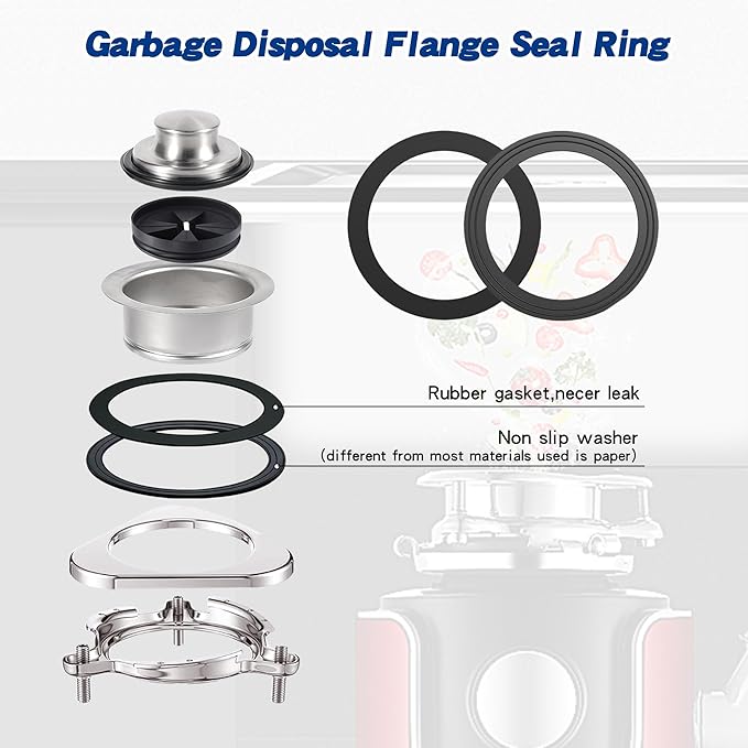 RQYEKDO 2PC Kitchen Sink Strainer Gasket Seal Rings,Fits Standard 3-1/2 inch Sink Drains,Garbage Disposal Rubber Seal Kit for InSinkErator 80032 Compatible Models, No Plumber's Putty Required (3Pack)