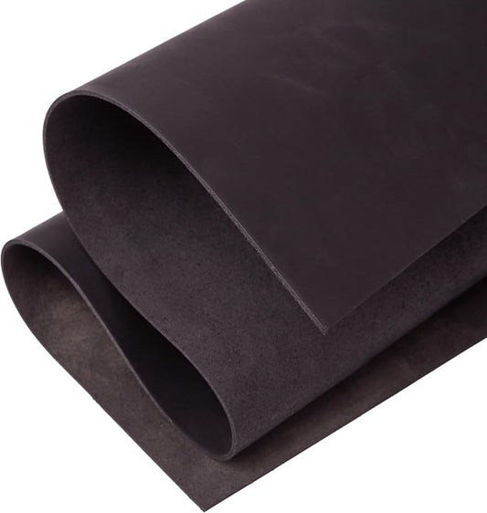 Shkira 12''X24'' Premium Crazy Horse Genuine Black Leather Sheets for Crafts - Leather Square - 2.0MM Thick Genuine - Thick Cowhide Leather Pieces Square - Leather Sheet for Crafts