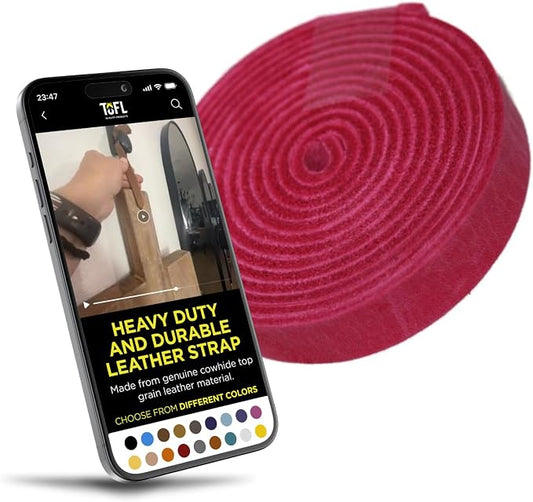 Leather Strap for Crafts & Jewelry | 72 Long × 5/8" Wide × 1/16" Thick (4-5oz) | Genuine Leather Strips for Crafts, Projects or Repairs - Pink | 2-Pack