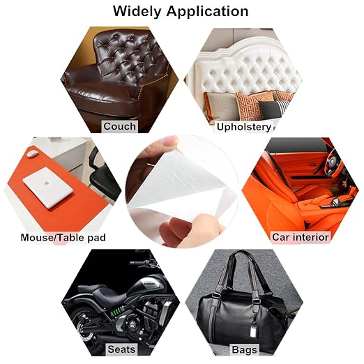 ILOFRI Leather Repair Patch 8x11 inch 2 Pcs, Durable Self Adhesive Vinyl and Leather Repair Kit for Couch, Car Seats, Boat Seat, Furniture, Upholstery, Auto Interior, Sofa, Chair -Grey Brown
