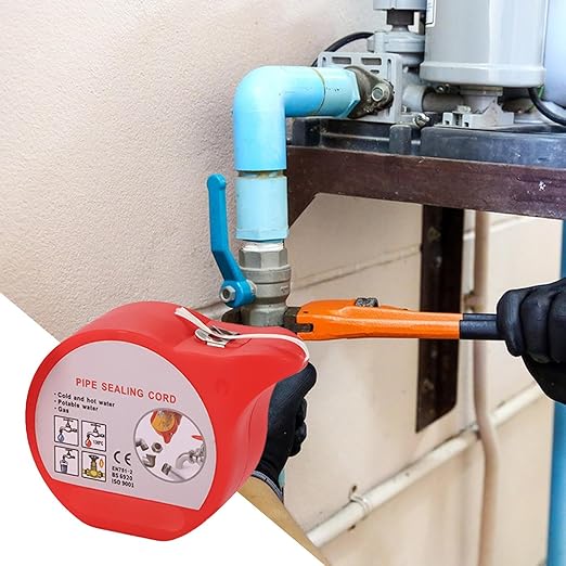 Pipe Repair Tape - Thread Sealing Cord, Pipe Sealing Thread Cord for Fixing, High-Heat Sealant, Water Leak Ribbon with Long-Lasting Finish, Plumbing Repair Unit for Waterproofing and Patching
