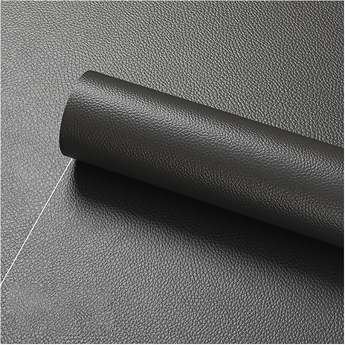 Faux Leather Repair Patch 19.7 × 19.7In,Dark Gray Self - Adhesive Leather Repair, 2.5MM Thick Upholstery Leather for Upholstery Crafts, DIY Sewing, Sofas, Furniture, Car Seats, Chairs(1Pcs)