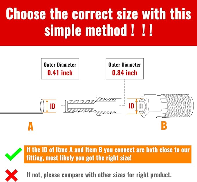 SUNGATOR Hose Barb Fittings 3/8 Inch Barb × 1/2 Inch NPT, Brass Air Hose Fittings, 3/8" to 1/2" NPT Male Air Line Repair Connector Kit, Brass Male Thread Pipe Adapter (2 Pack)