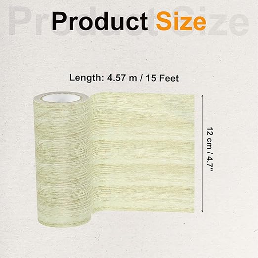 PATIKIL Wood Grain Tape 4.7" x 15 Ft, Self-Adhesive Wood Texture Repair Tape Realistic Wooden Effect Patch for Furniture Cabinets Floor Walls,Grey Oak