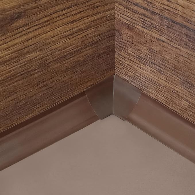 InstaTrim Corner & End Caps - Six Dark Brown 3/4" Wide Caulk Strip Corner and End Pieces - Finishing Caps for Corners & Exposed Ends - Paintable