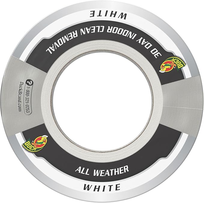 Duck Pro Heavy Duty Duct Tape for Long Lasting Repairs, 2" Wide (1.88 in x 55 Yds) Performance Grade Tape with Waterproof Backing, White, 1 Roll