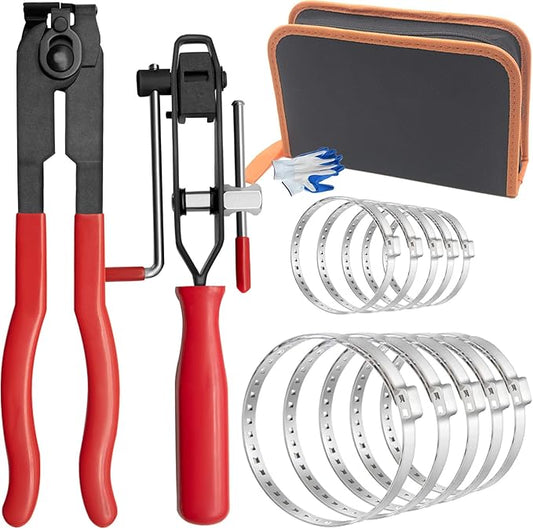 CV Joint Boot Clamp Pliers Atv Axle Boot Clamp Pliers Cv Banding Tool With 10 Crimp Bands -Ear Type Extension For Most Cars