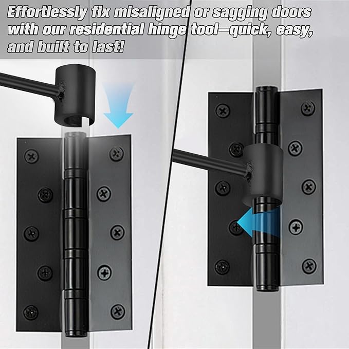 2 Pack Dual Size Door Hinge Adjustment Tool 14–19 & 23–25mm, Door Hinge Repair Tool, Door Gap Adjustment Tool, Door Adjustment Tool, Heavy Duty for Fixing Gaps in Fire, Cleanroom Safety Use(Black)