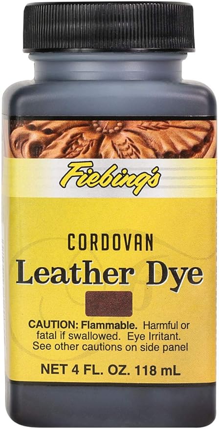 Fiebing's Leather Dye (4 Fl Oz, Mahogany) - Alcohol-Based, Penetrating, Permanent Dye for Shoes, Boots, Belts, Bags, Furniture - Includes Wool Dauber Applicator - Recolor & Restore Leathercraft