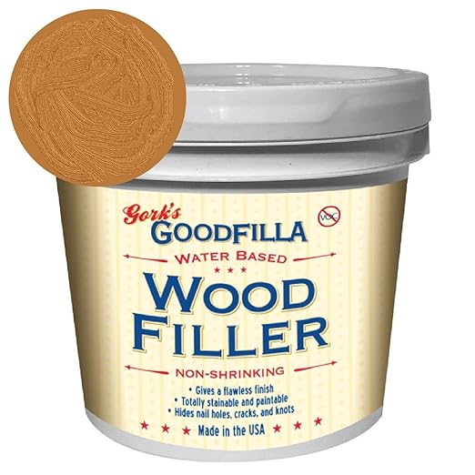 Goodfilla Red Oak, 1 Gallon (13.5lbs) Wood and Grain Filler, Stainable, Sandable, Zero Waste, Non-Toxic, USA Made