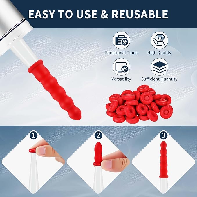 Zonon 50 Pieces Caulk Cap Caulk Saver Finishing Tool Tube Covers Tube Caps for Sealing and Preserving, Red